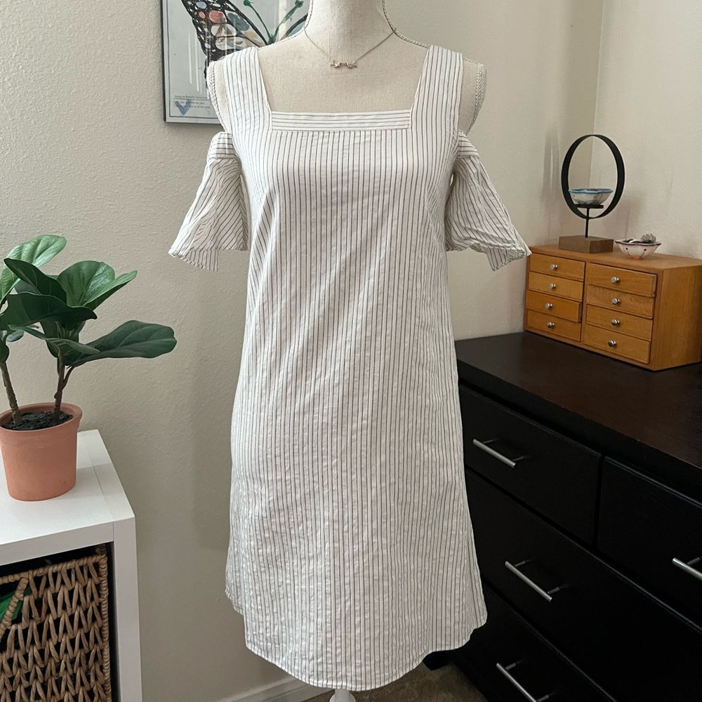 Madewell cold shoulder stripped dress